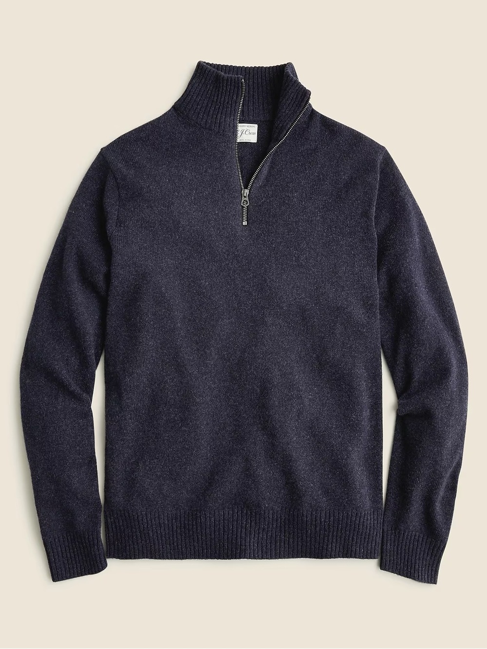 J. CREW Marled rugged merino wool-blend half-zip sweater Heather Navy XXL
BA310